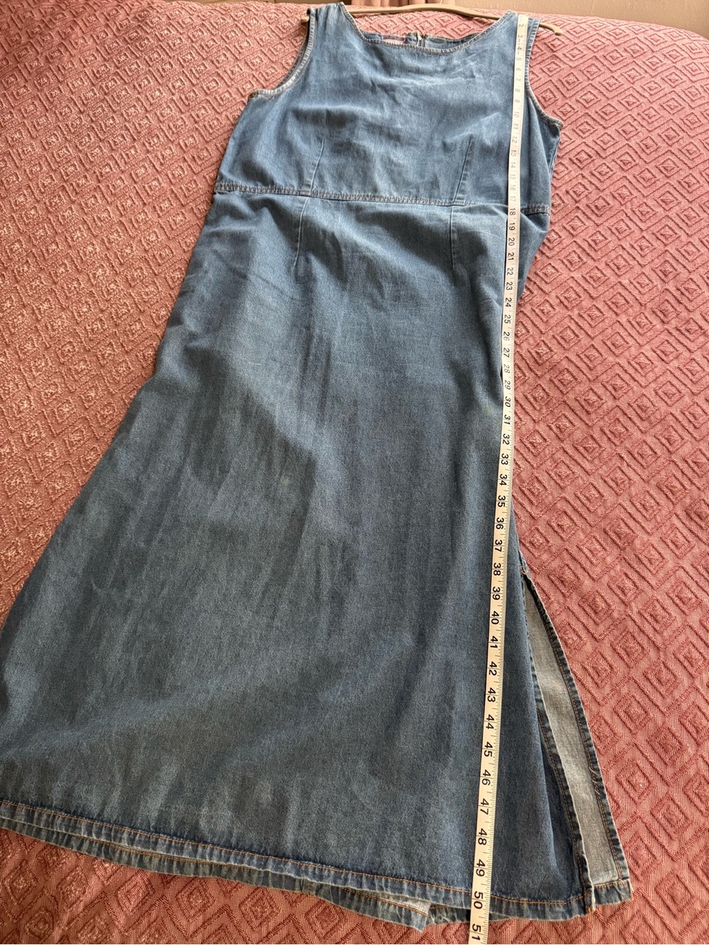 Sleeveless Denim Maxi Dress in Blue - Picture 8 of 8